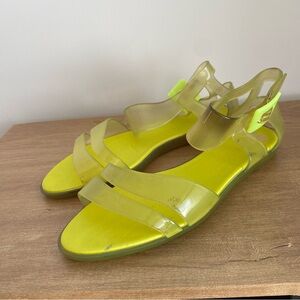 Melissa Women's Transparent Neon Yellow Jelly Sandals